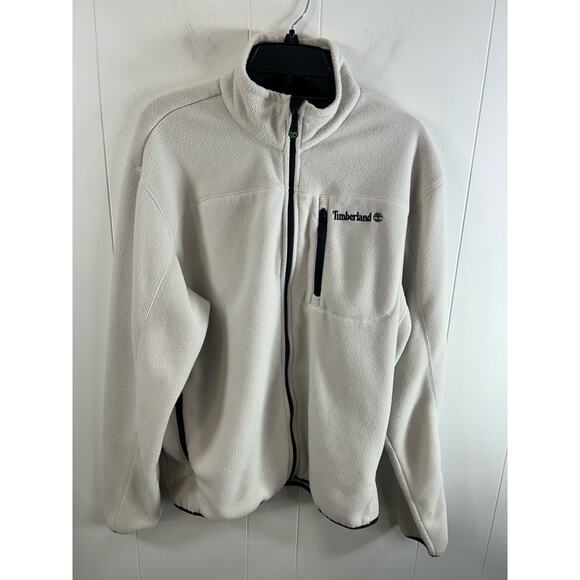 Timberland Men's Full Zip Fleece Jacket in Color Beige in Size XL - Picture 1 of 6